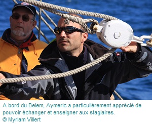 Aymeric Gibet à bord du Belem