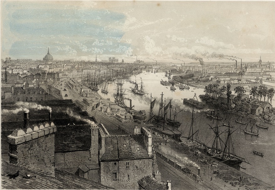 Nantes, vue générale du port en 1868 © F. Benoist, L. Sabatier