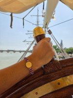 Bracelet Tricolore avec Médaille en Or Mat